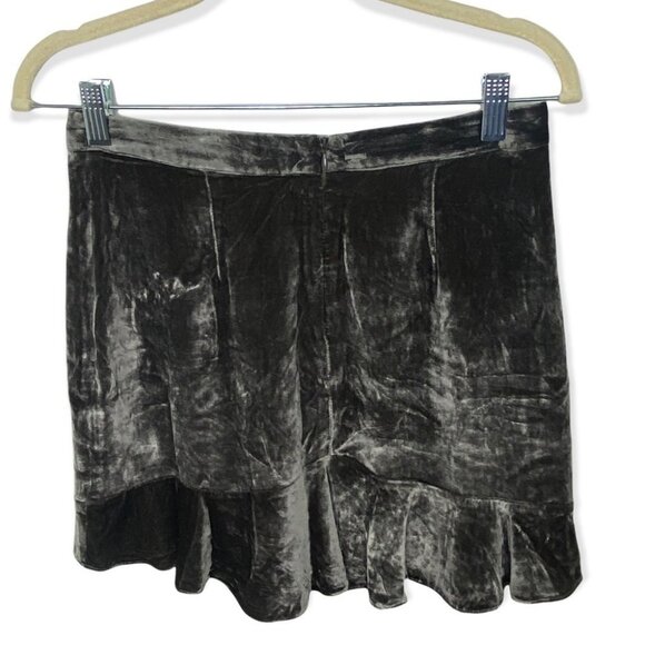 Madewell Velvet Ruffled Edge Silk Skirt Black Size 2 Flirty Super Soft Velour - Picture 6 of 11